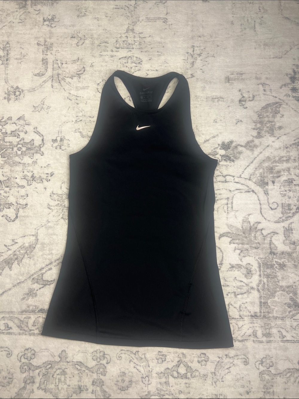Nike Black Racerback Dri-FIT Tank with White Swoosh